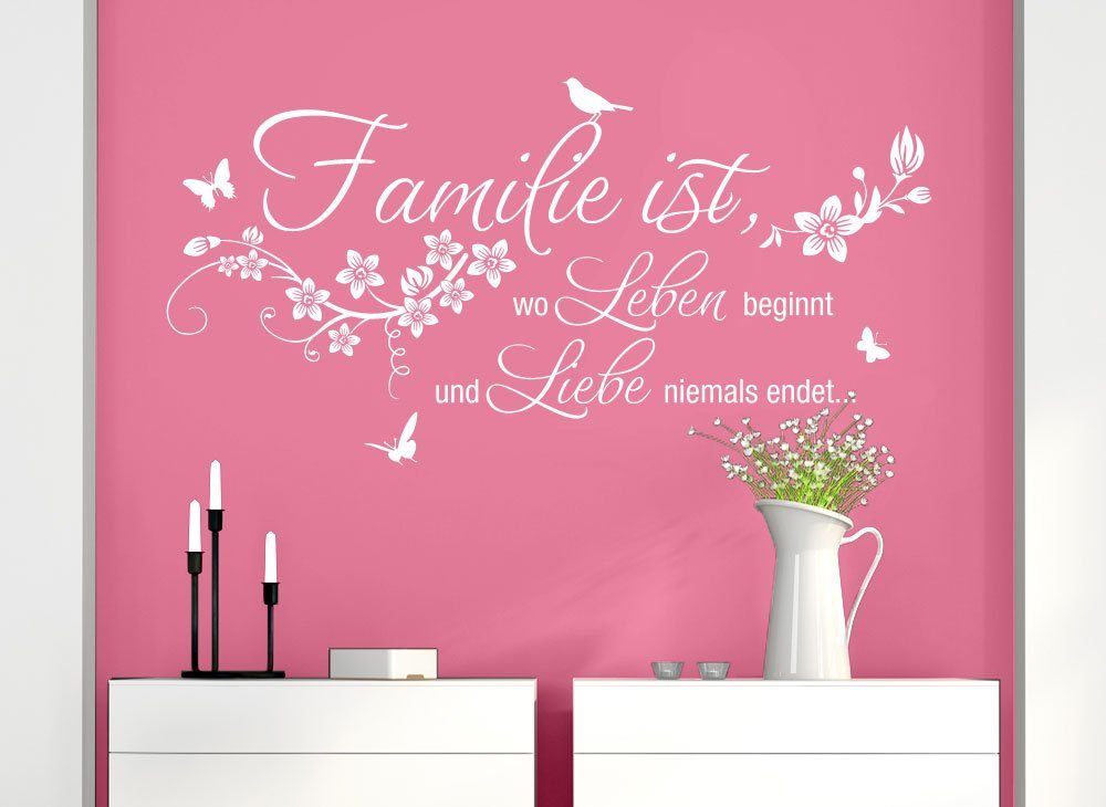 Наклейка на стіну Grandora W5458 "Family is Where Life Begins" 130 x 66 см Білий, фото №2