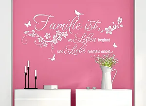 Наклейка на стіну Grandora W5458 "Family is Where Life Begins" 130 x 66 см Білий synthetic.ua - Фото 1