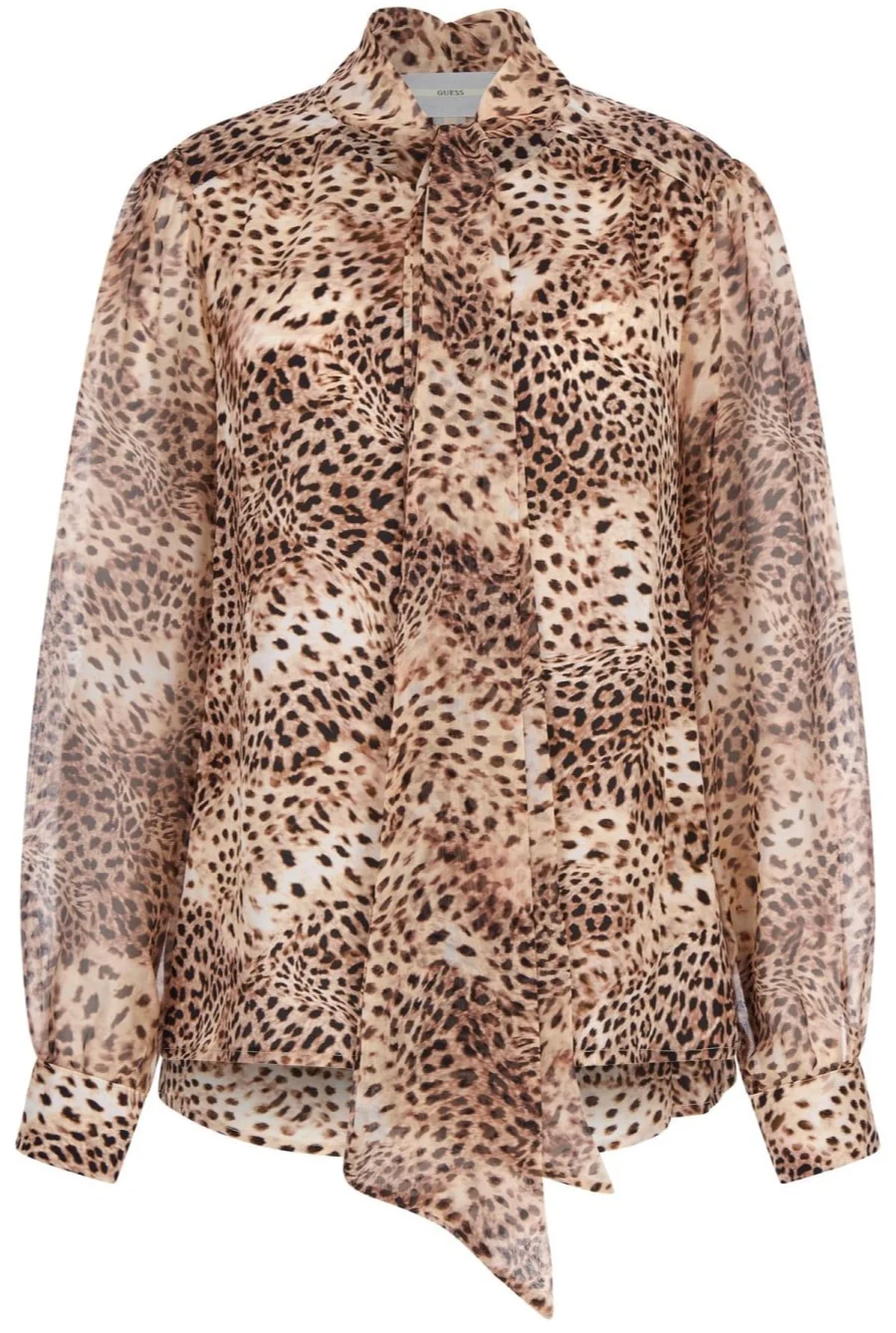 Женская леопардовая блуза GUESS JEANS / Коричневая / Размер S, фото №1