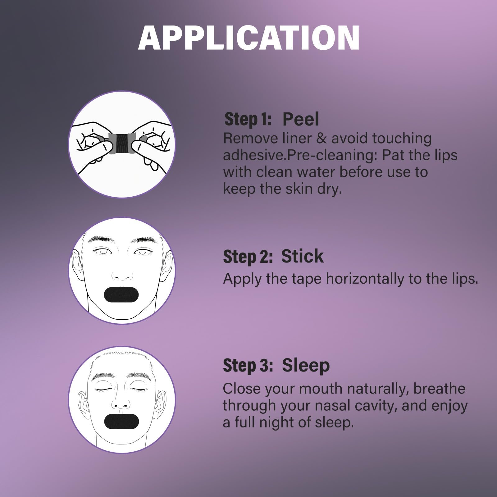 Стрічка для рота для сну, Скажіть «ні» хропінню та сухості в роті з 40 нано матеріалами вночі, фото №5