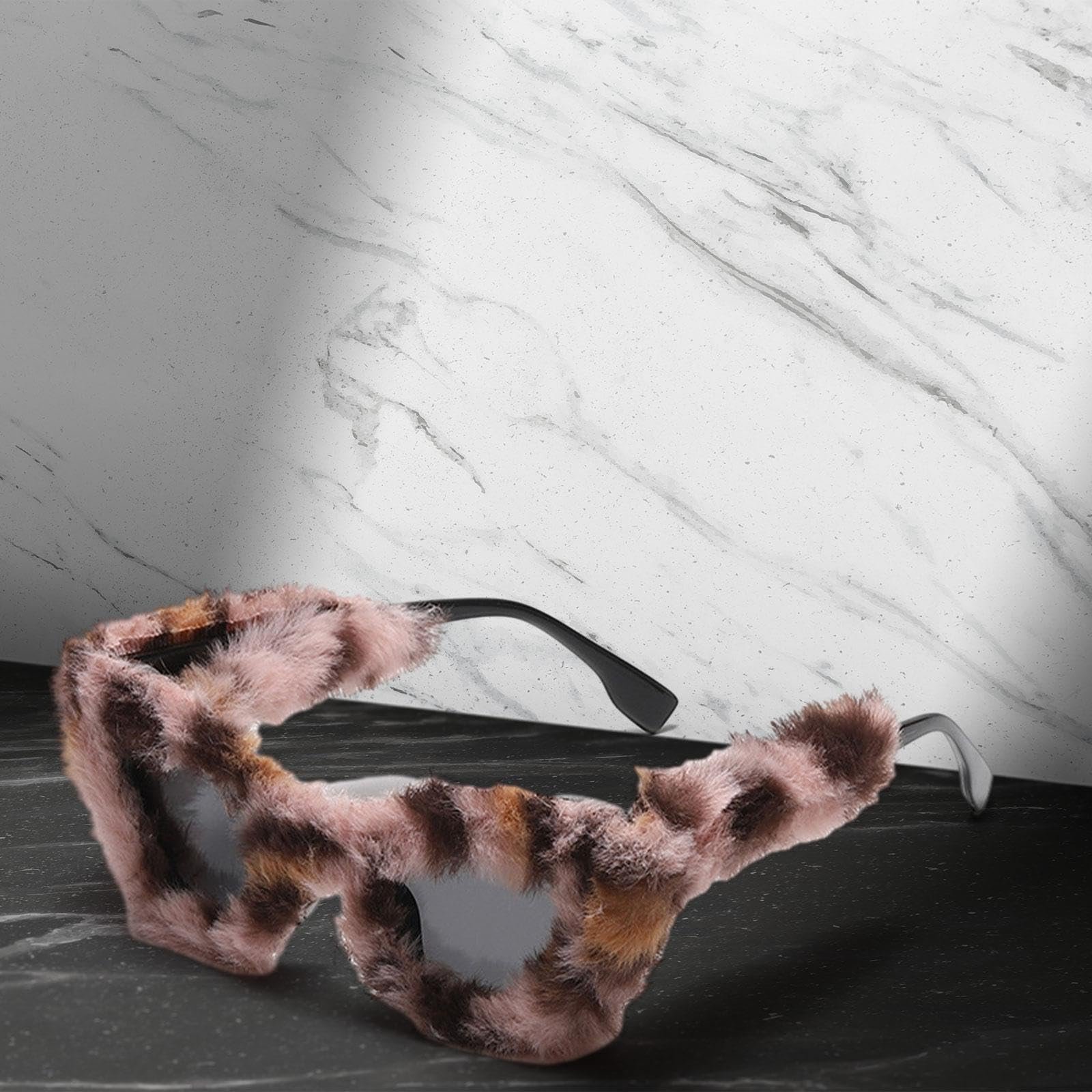 Жіночі хутряні сонцезахисні окуляри Зимові, фото №4