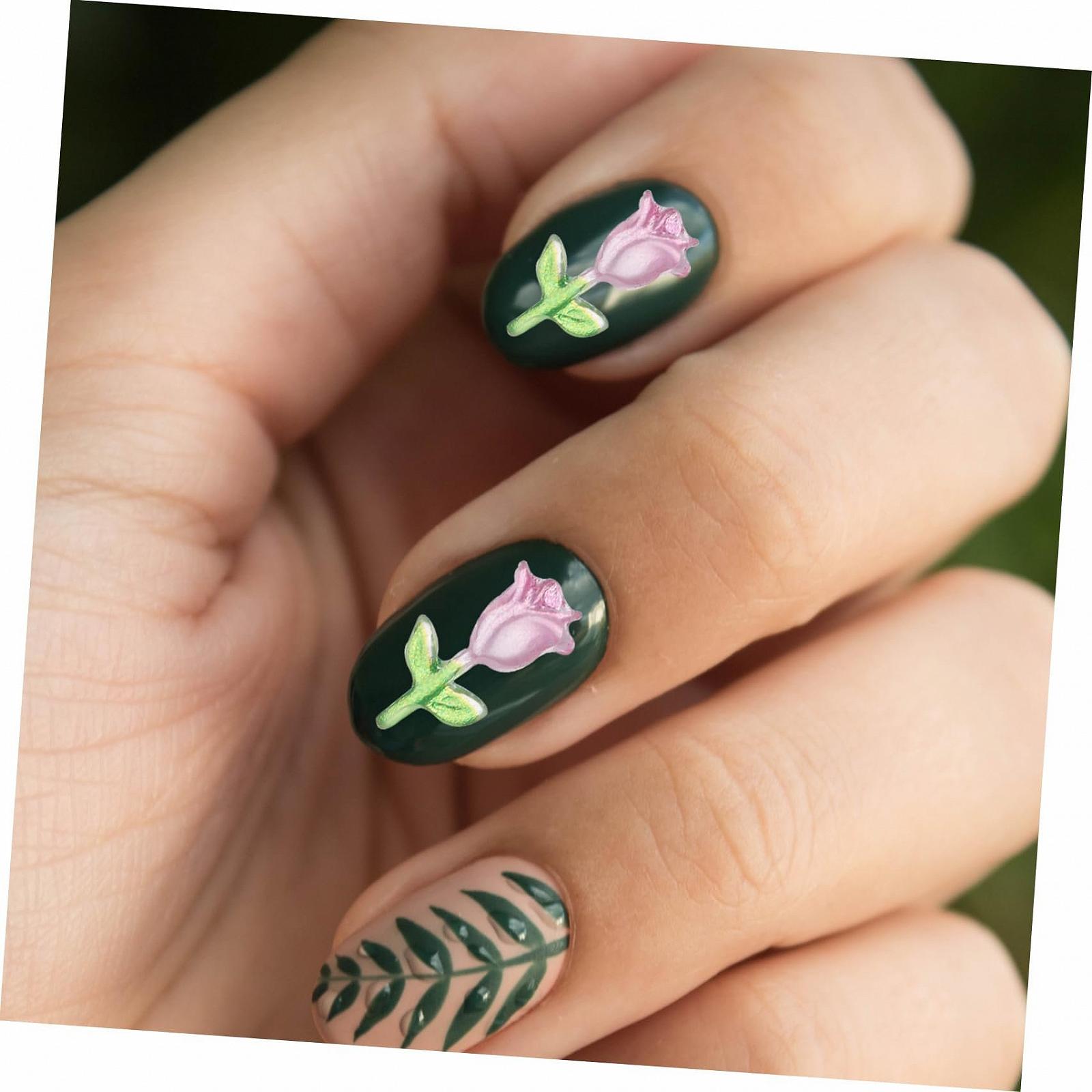 Прикраса для нігтів Тюльпан Смола 30 шт. для жінок, світиться у темряві Набір для манікюру Тюльпан для DIY, фото №3