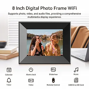 Цифровая фоторамка BWJBSW 8 дюймов HD IPS WiFi 16 GB Wooden synthetic.ua - Фото 1