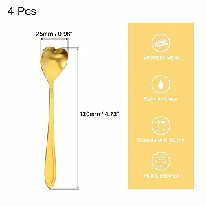 Ложка QUARKZMAN Набір з 4 квіткових ложок з нержавіючої сталі 12,7 см synthetic.ua - Фото 1