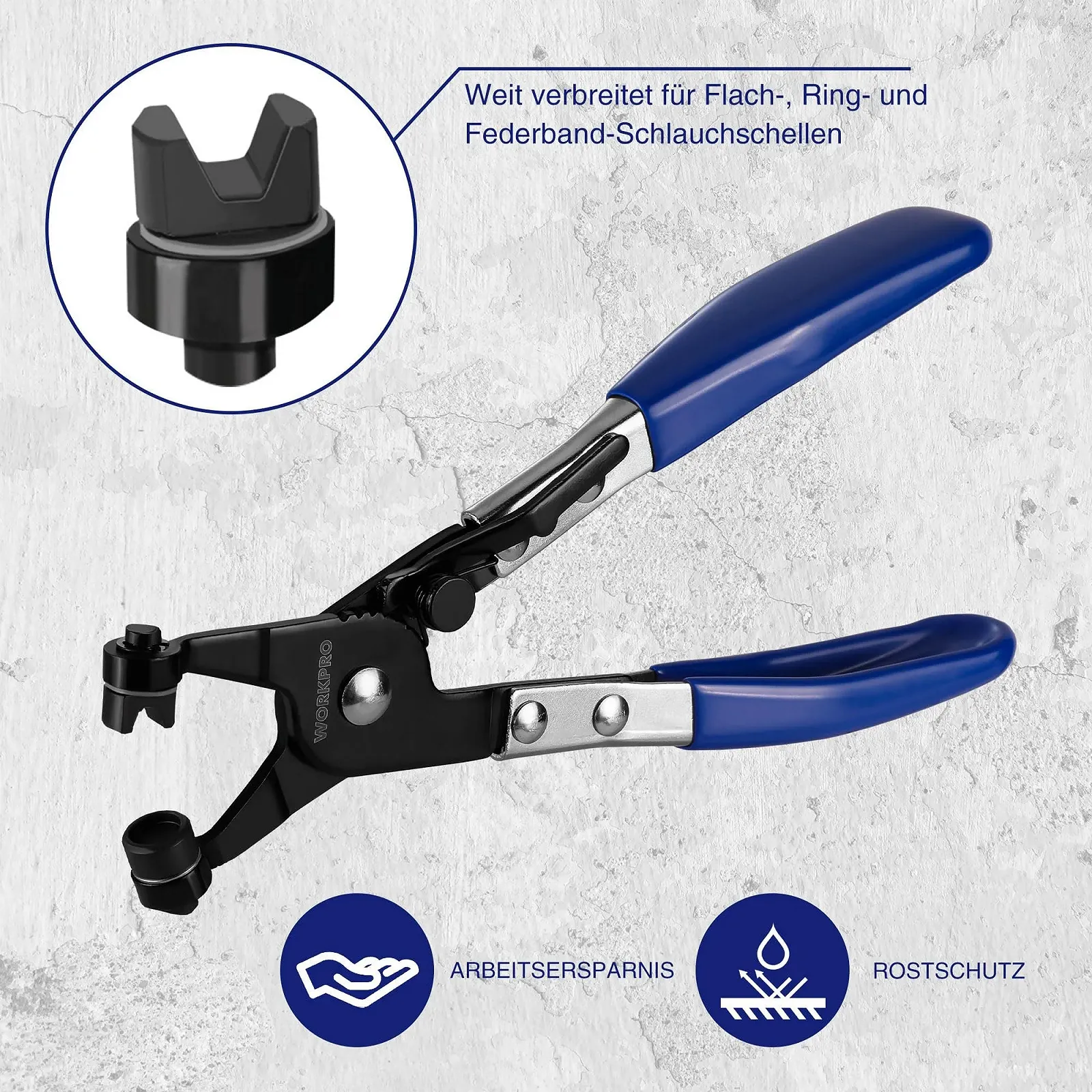 Плоскогубцы для хомутов WORKPRO для хомутов и плоских хомутов Инструмент для снятия и установки хомутов, инструмент для ремонта автомобилей, фото №4 Плоскогубцы для хомутов WORKPRO для хомутов и плоских хомутов Инструмент для снятия и установки хомутов, инструмент для ремонта автомобилей, фото №4