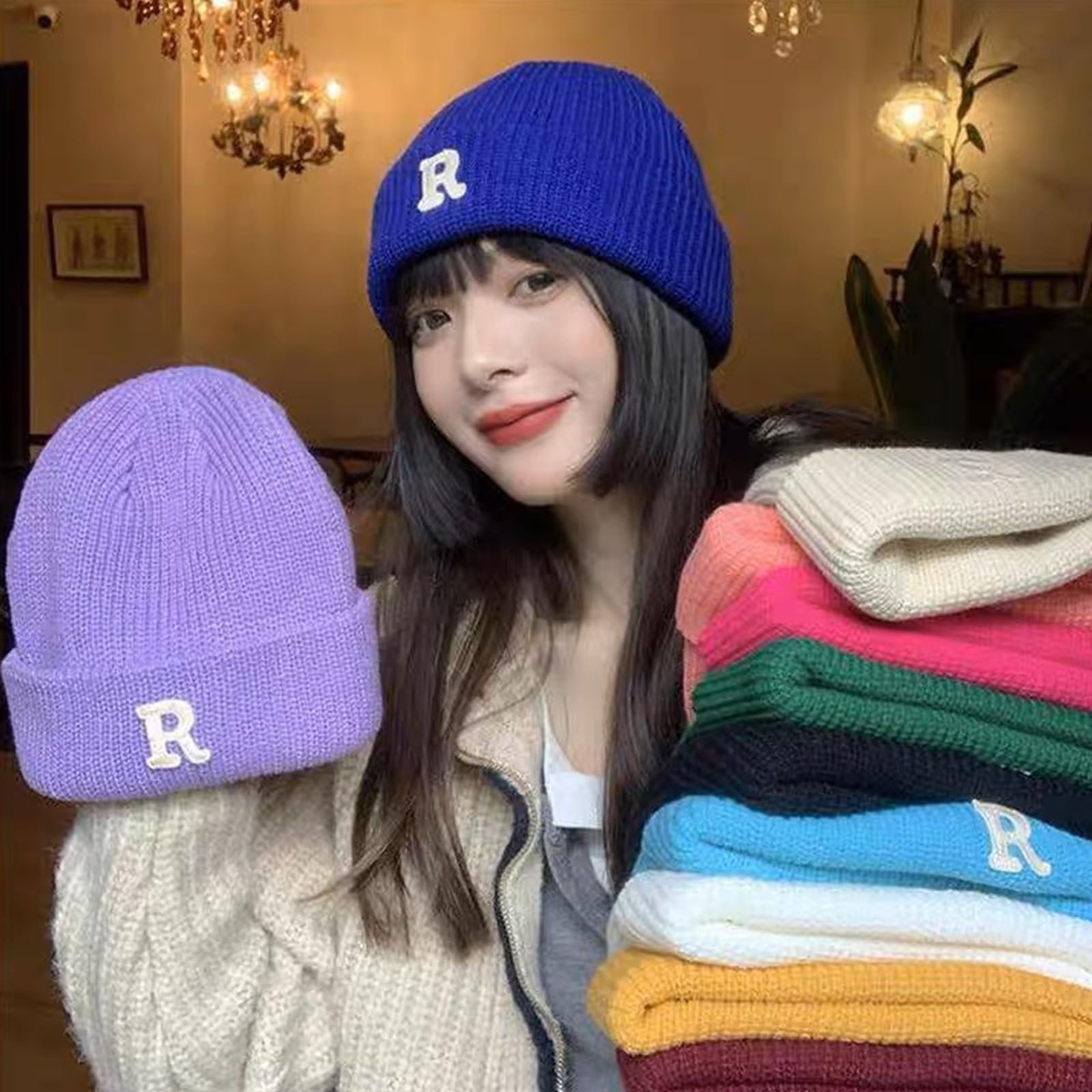 Шапка Ldabrye В'язана Ручної Роботи з Літерою, фото №7