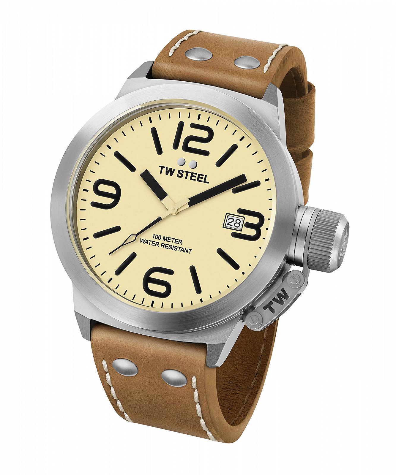 Годинник TW Steel Canteen Чоловічий 45 мм Кварцовий Хронограф Шкіряний ремінець, фото №1