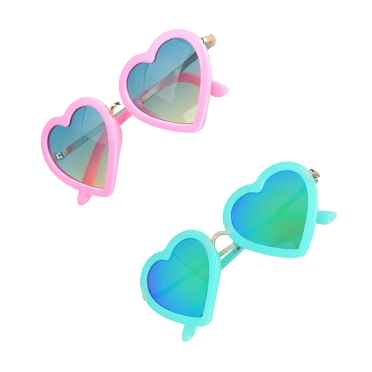 Сонцезахисні окуляри Серце (4 шт) PACKOVE Зелені Стильні, фото №3