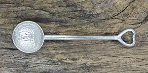 Ложка для варенья William Sturt Beaten Pewter с сердцем, ручная работа - Фото 1