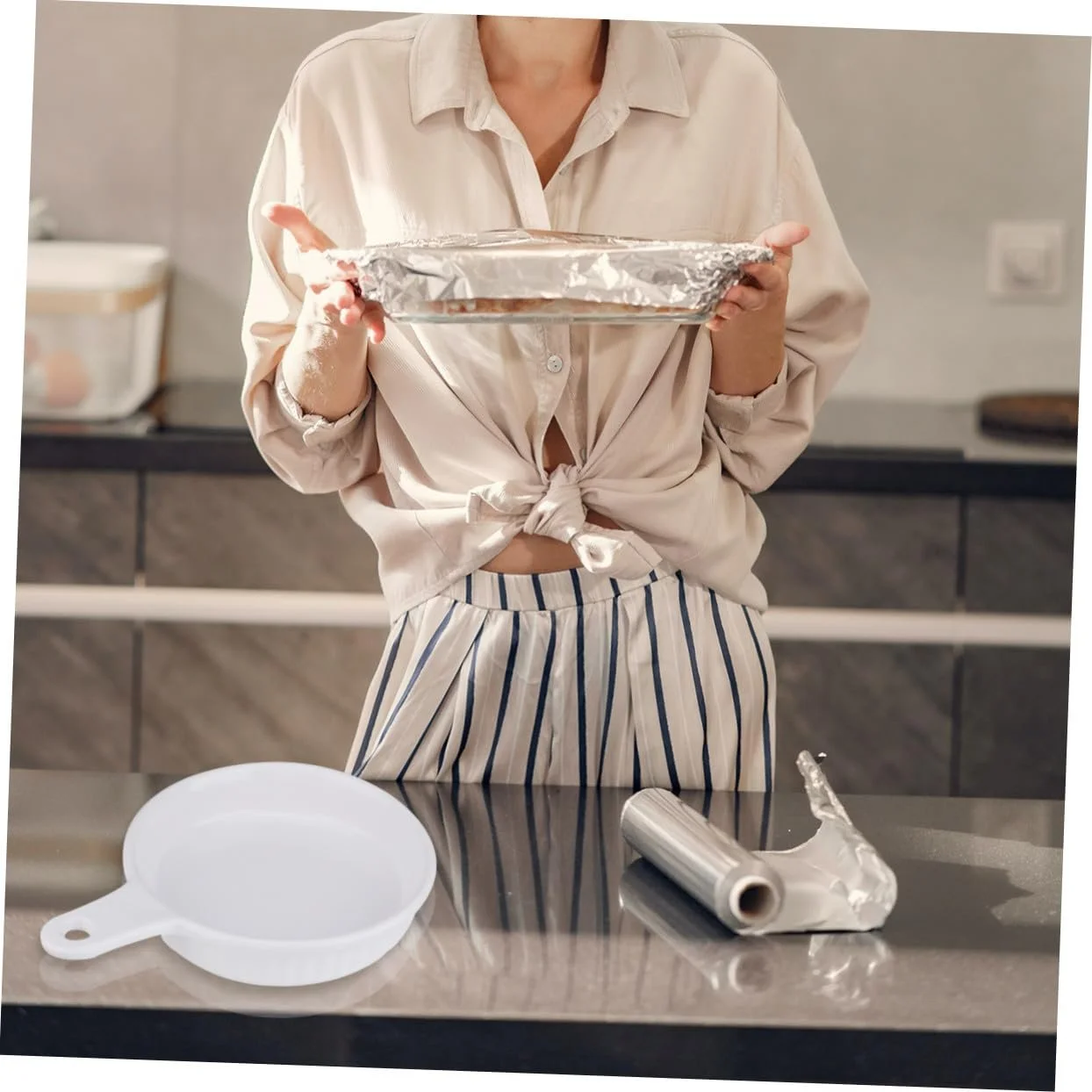 Форма для запекания TOYANDONA Ceramic Round Single Handle Oven Safe White, фото №2