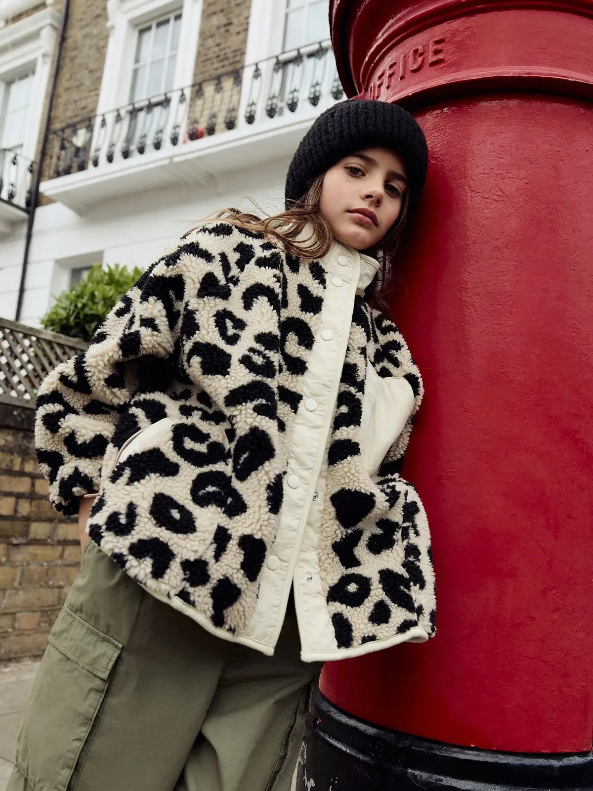 Флисовая куртка для девочки NEXT Borg на пуговицах, фото №8