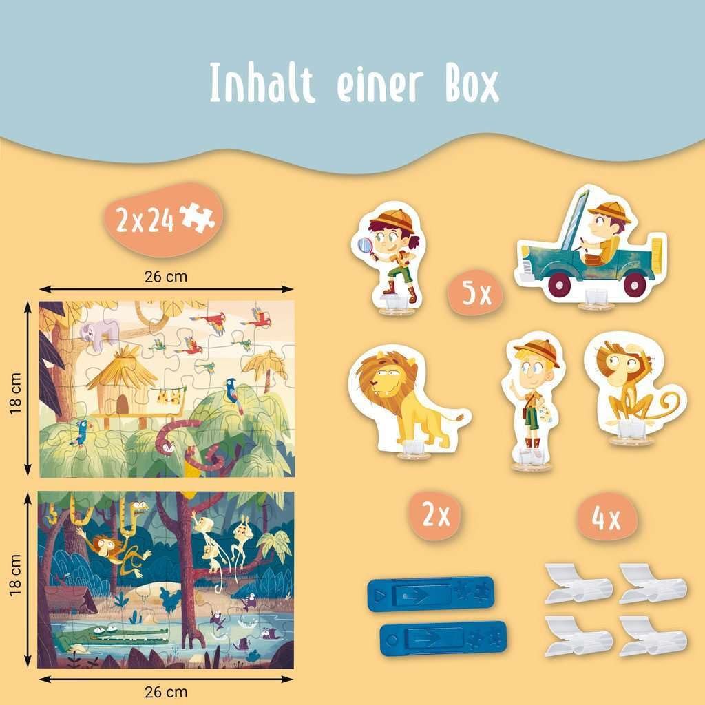 Пазл Ravensburger Puzzle & Play 05593 Jungle Adventures 2 x 24 элемента от 4 лет, фото №5 Пазл Ravensburger Puzzle & Play 05593 Jungle Adventures 2 x 24 элемента от 4 лет, фото №5