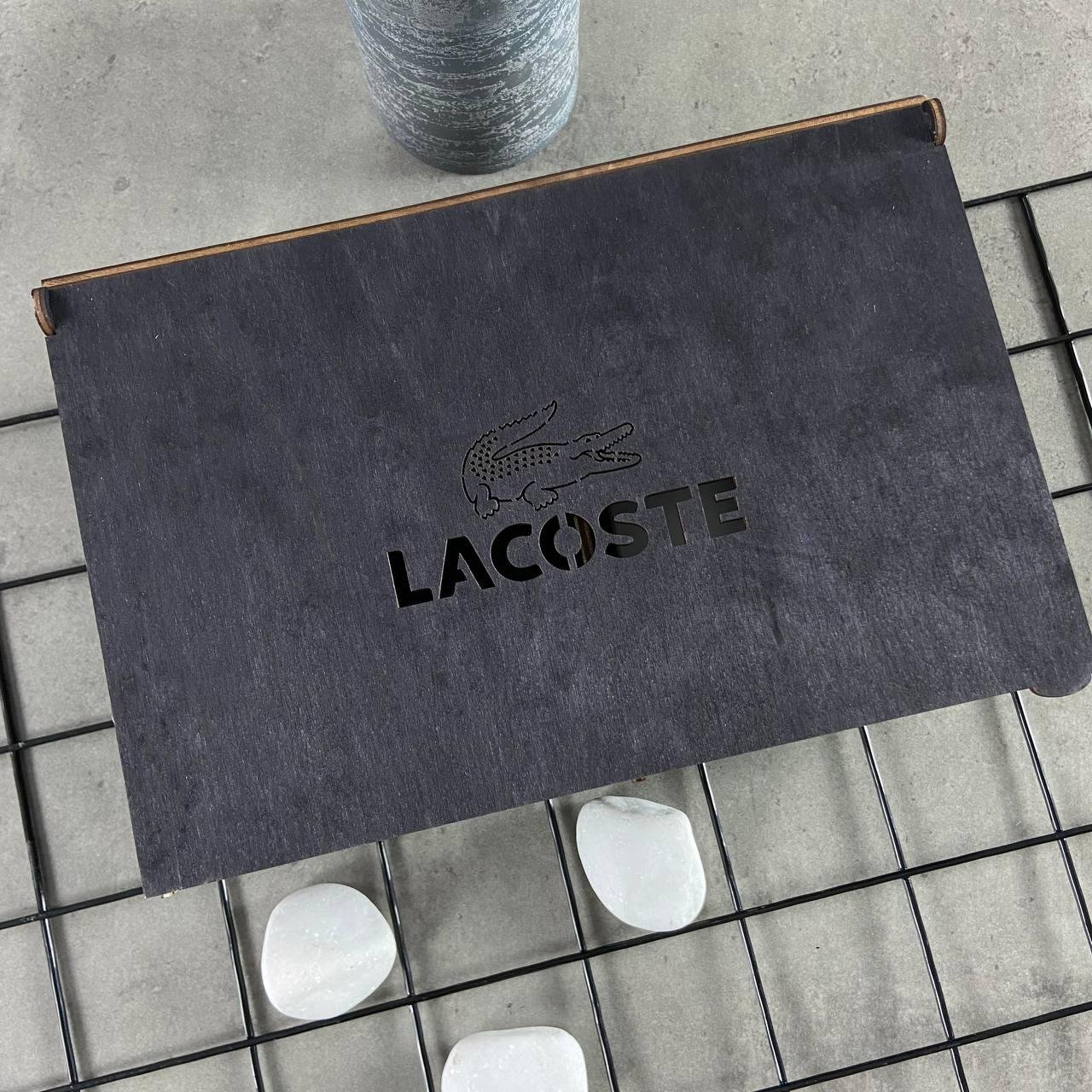 Чоловічий подарунковий набір Lacoste (Ремінь + Гаманець), фото №6