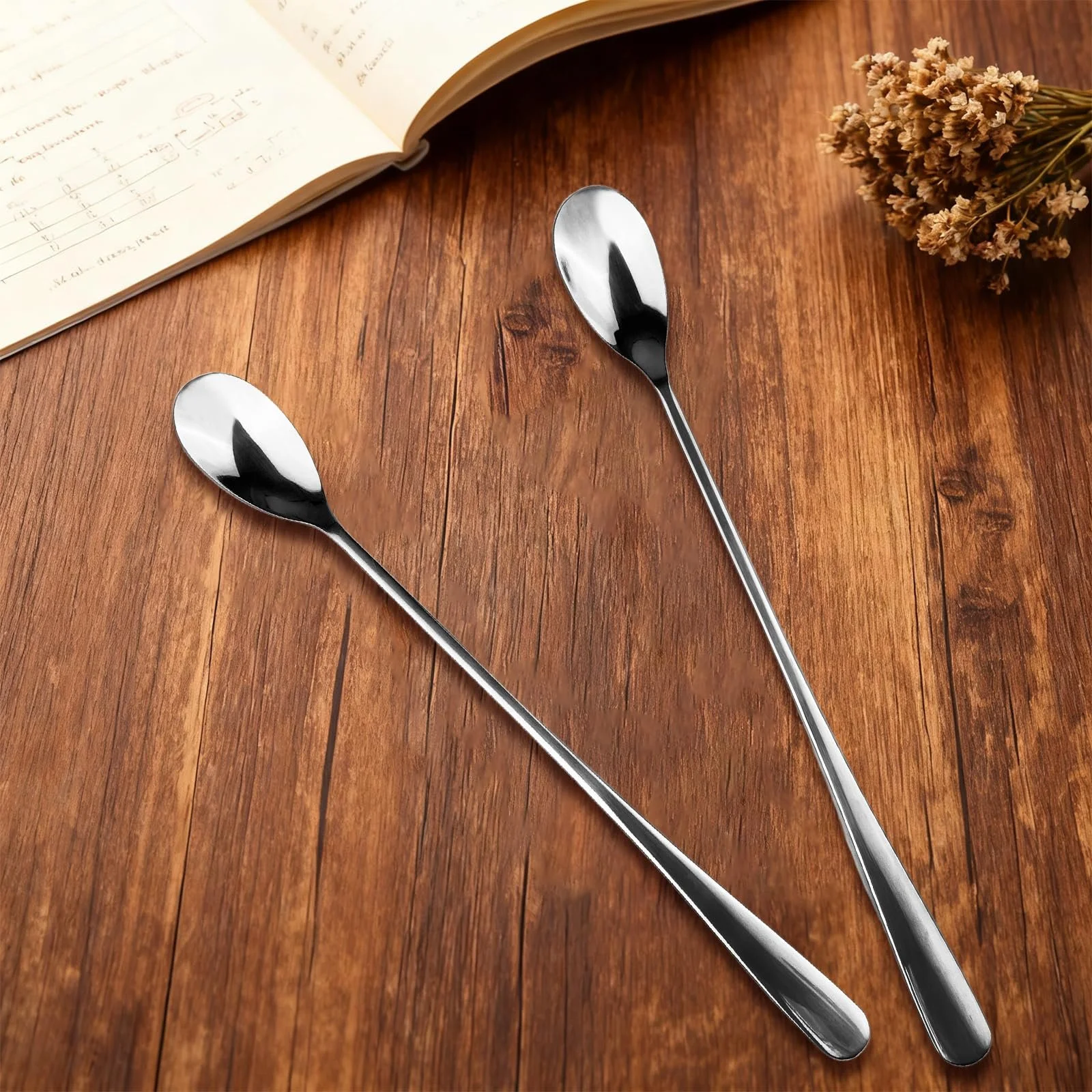 Ложка чайна Набір 6 шт. з нержавіючої сталі, довга, полірована, фото №5