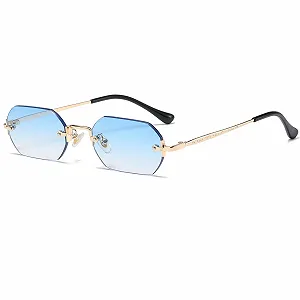 Сонцезахисні окуляри Ретро Прямокутні Без оправи для жінок synthetic.ua - Фото 1