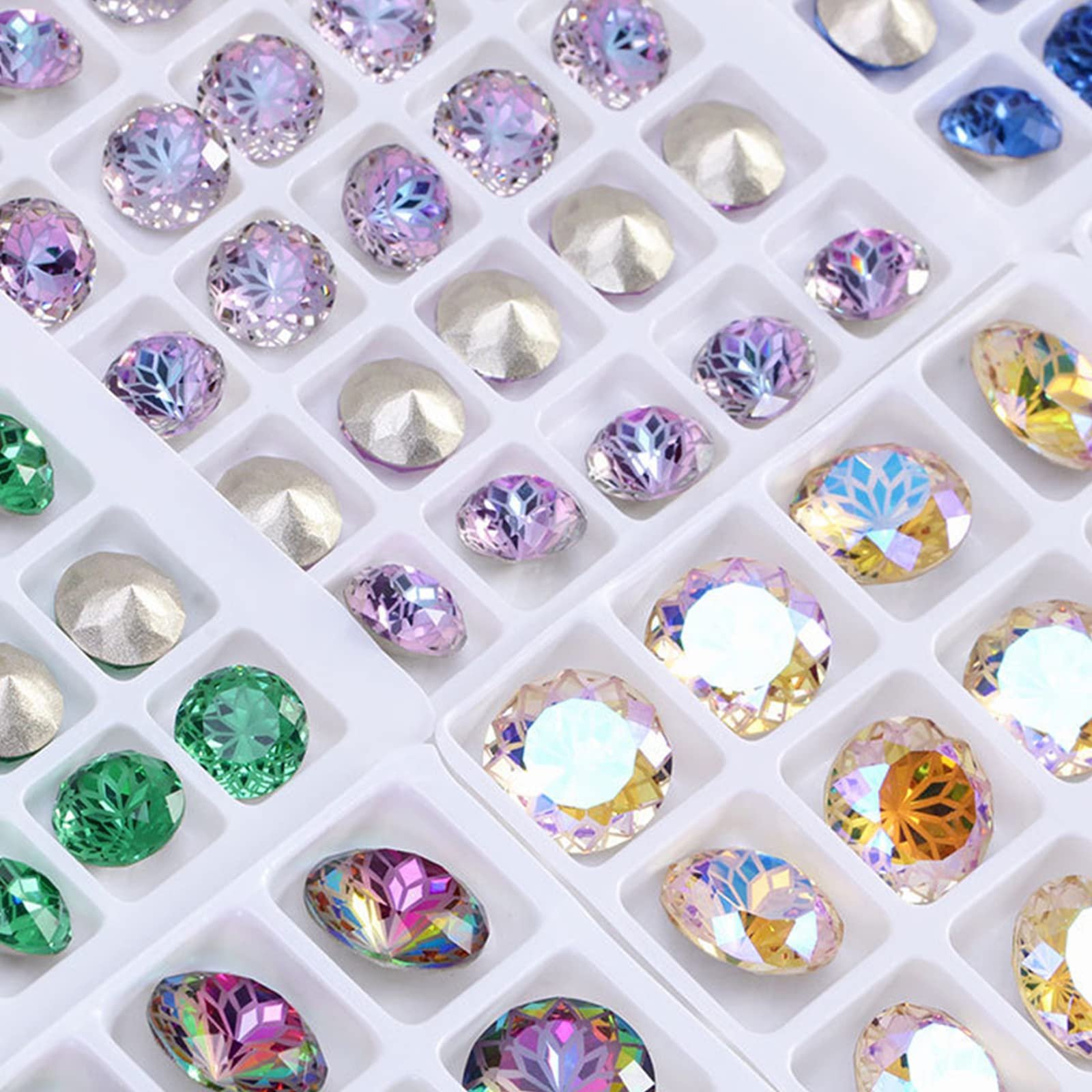 Стрази для нігтів Глянцеві Блискітки 10 мм Різнокольорові (45 шт), фото №4