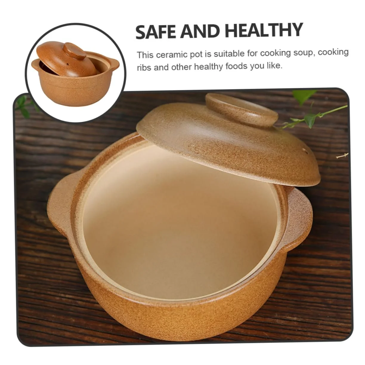 Кастрюля для супа керамическая с крышкой 1.6 л, фото №3