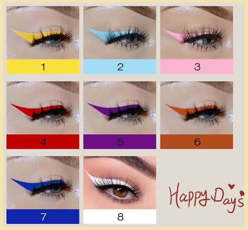 Підводка для очей, стійка до змазування, водостійка, кольорова, фото №5