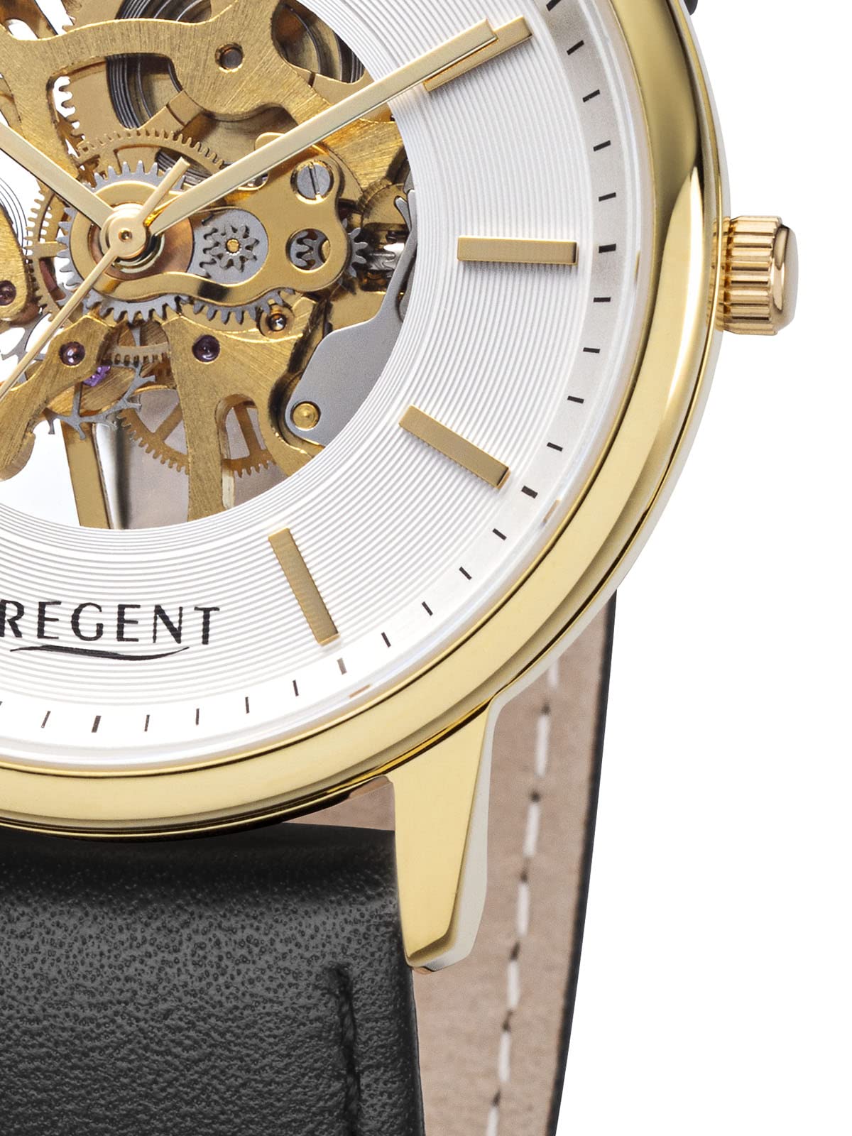 Чоловічий годинник REGENT з корпусом з нержавіючої сталі Механічний з ручним заводом Склетон Різні варіанти, фото №2