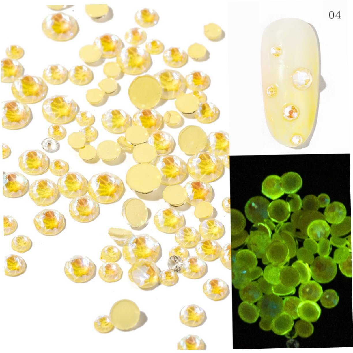 Стрази для нігтів Healvian, флуоресцентні кольори для творчого манікюру та професійного використання, легкі та довговічні для жінок, фото №4