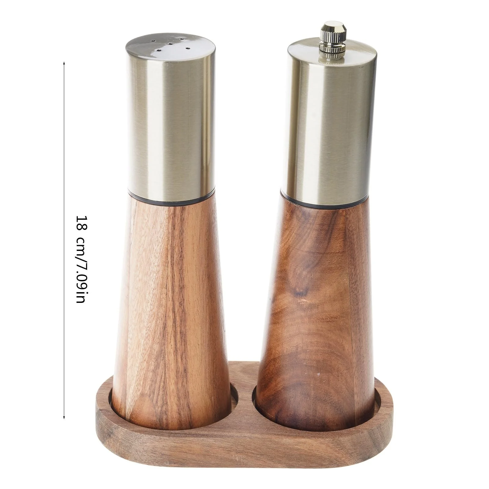 Набор мельниц Деревянный для соли и перца с подставкой, фото №4 Набор мельниц Деревянный для соли и перца с подставкой, фото №4
