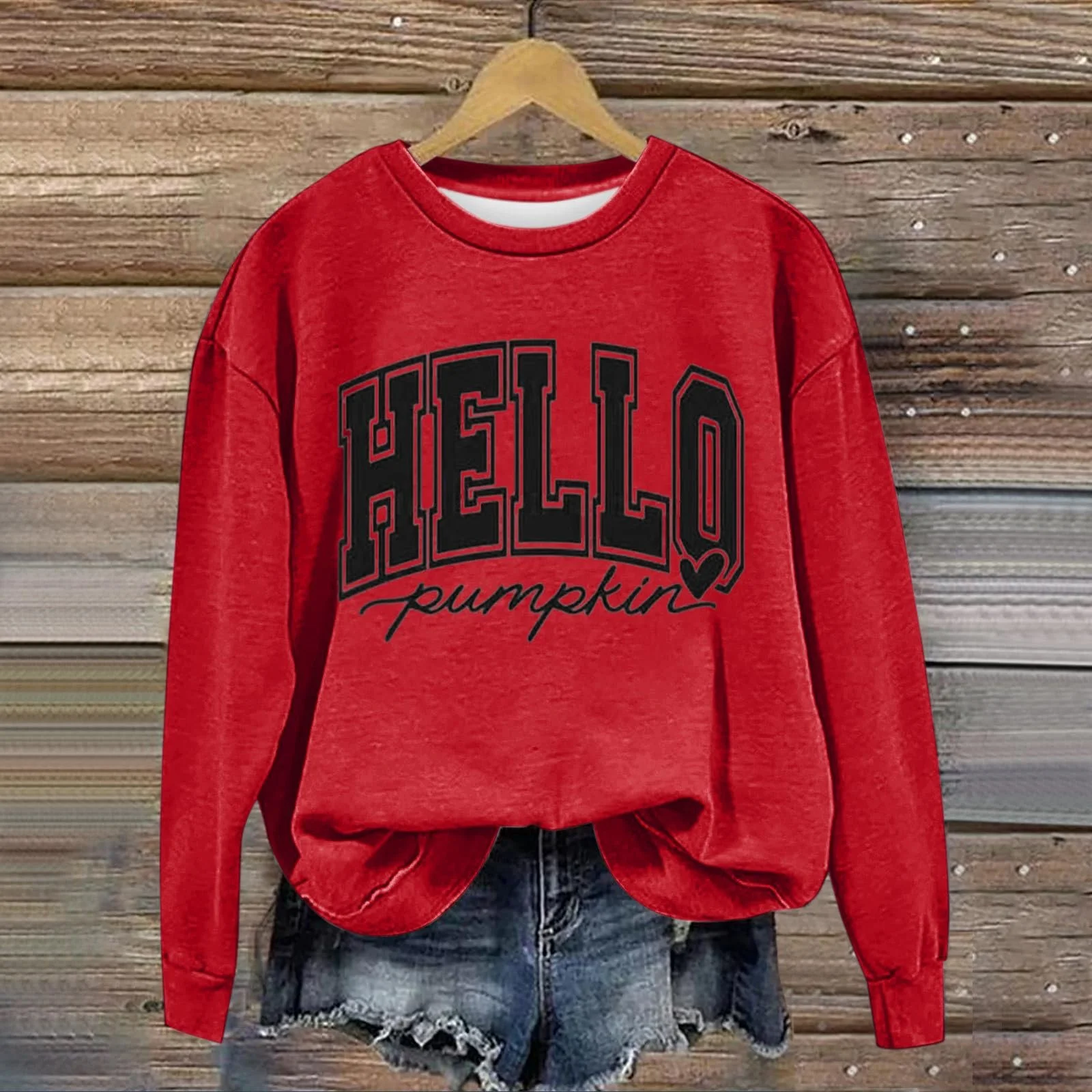 Женский Свитшот Модный Мягкий и Теплый K
Хэллоуинский Принт Тыква Длинный Рукав Круглый Вырез Без Капюшона, фото №3