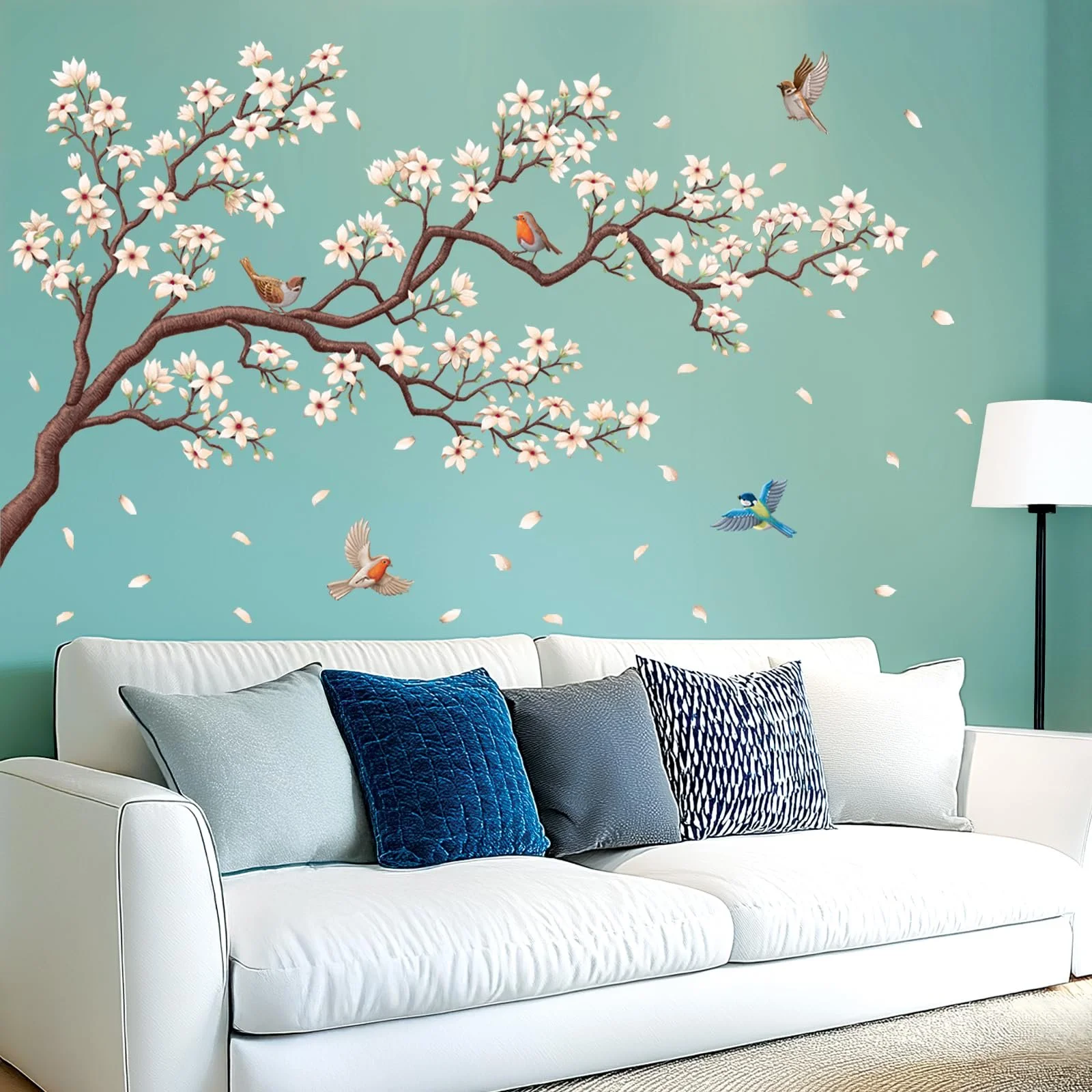 Наклейка на стіну DECOWALL SG2 2424 White Cherry Blossom Branch, фото №3