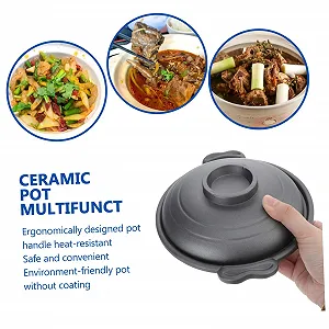 Кастрюля для тушения GALPADA Керамическая алюминиевая 18 см многофункциональная глазурованная с удержанием тепла synthetic.ua - Фото 1