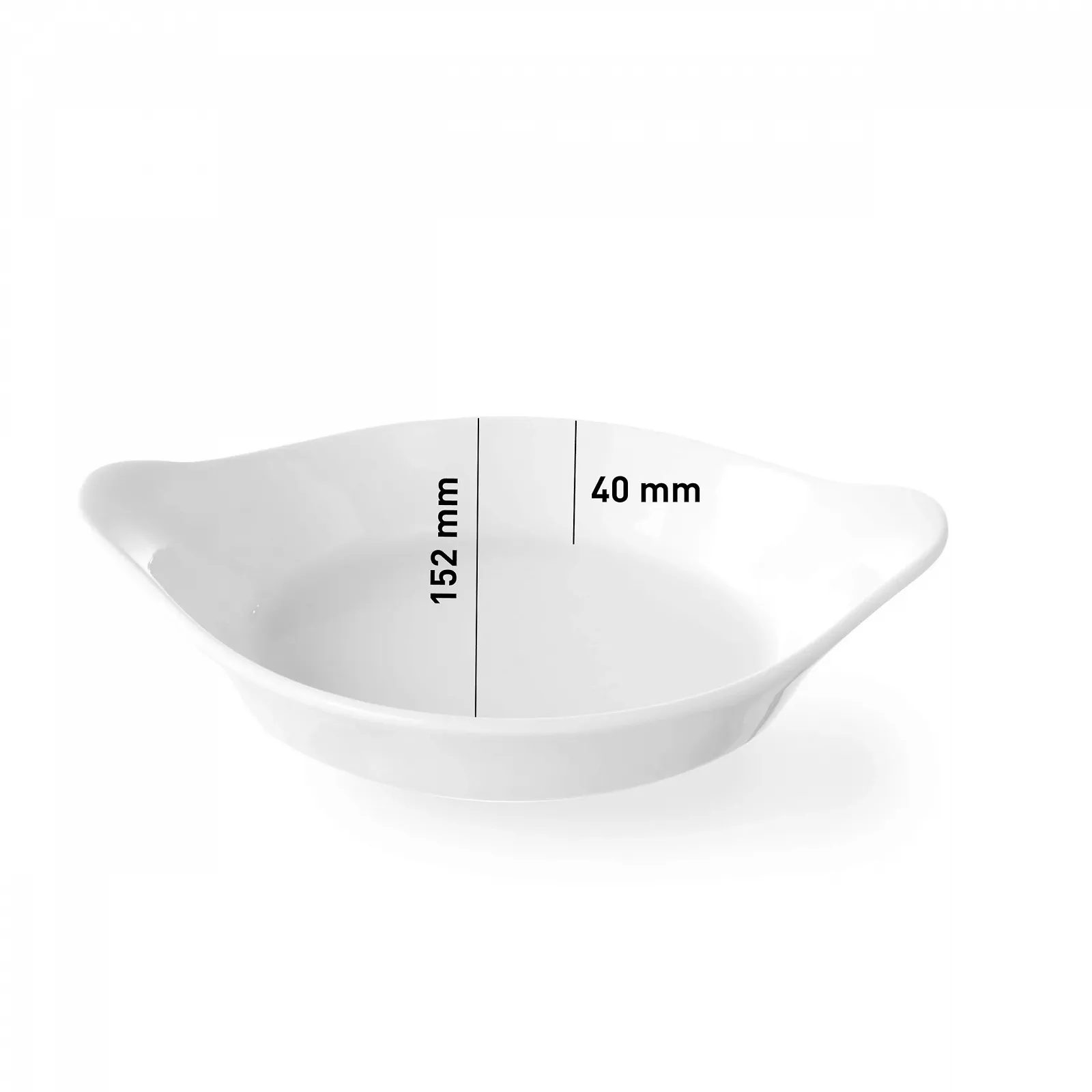 Форма для запекания круглая фарфоровая кремово-белая, фото №3