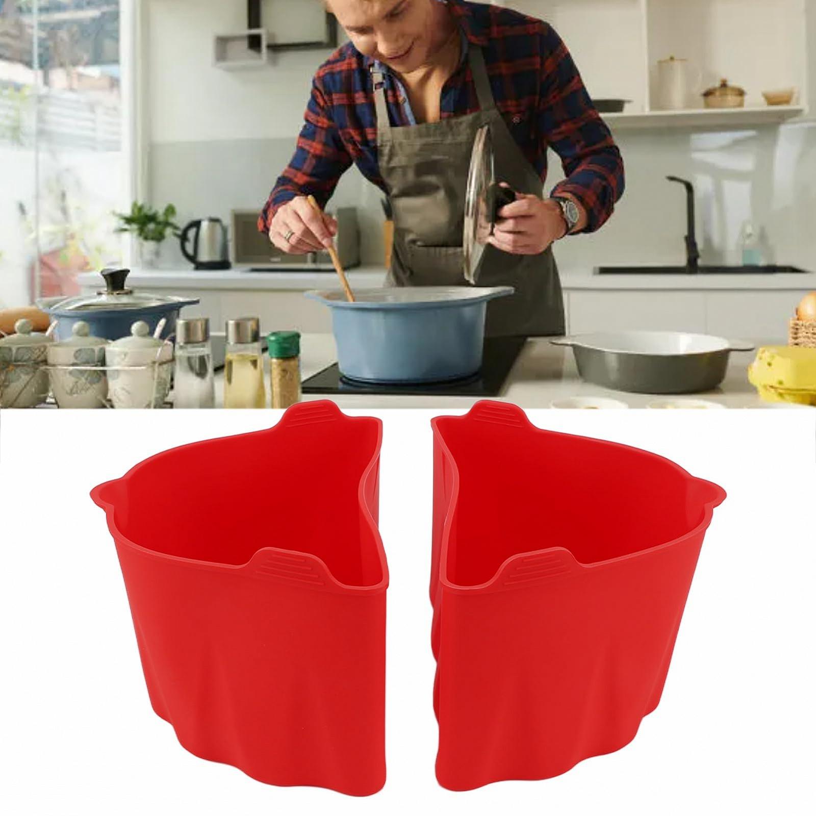 Силиконовый Вкладыш Кастрюля для Готовки Красный, фото №2