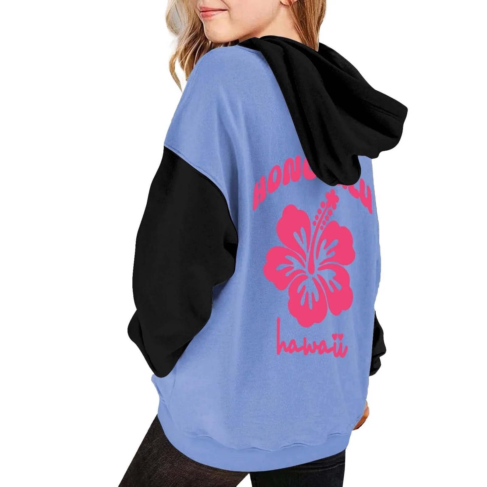 Худи для девочки Однотонный с карманом, фото №1