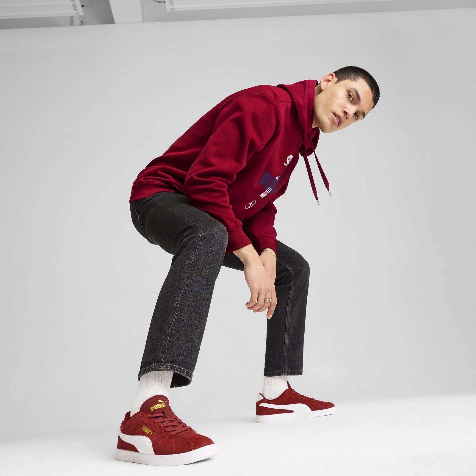 Кроссовки PUMA Unisex Club II, Intense Red PUMA White PUMA Gold, фото №9