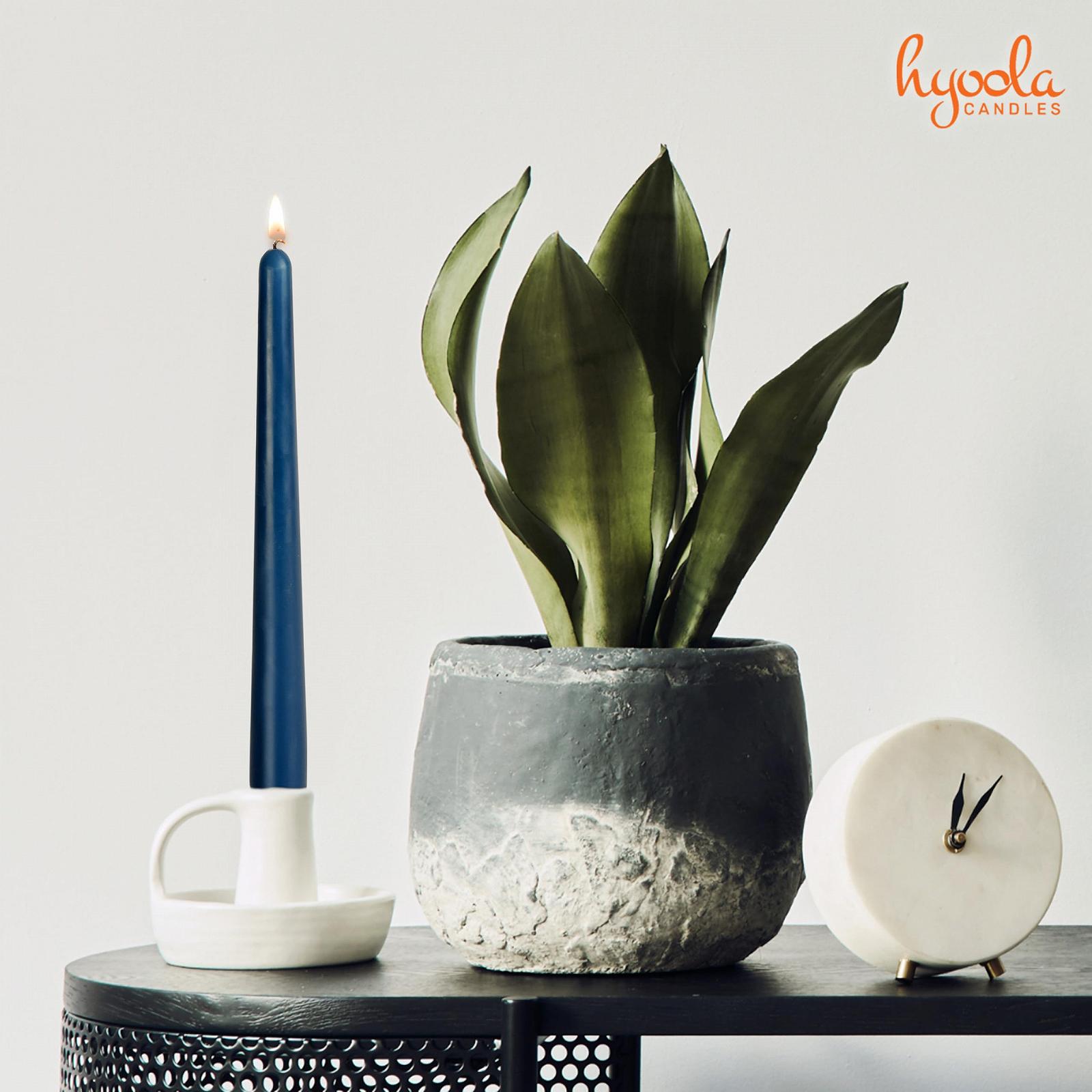 Свечи Hyoola Taper 25 см Midnight Blue, без капель, время горения 8 часов - набор из 12, фото №7