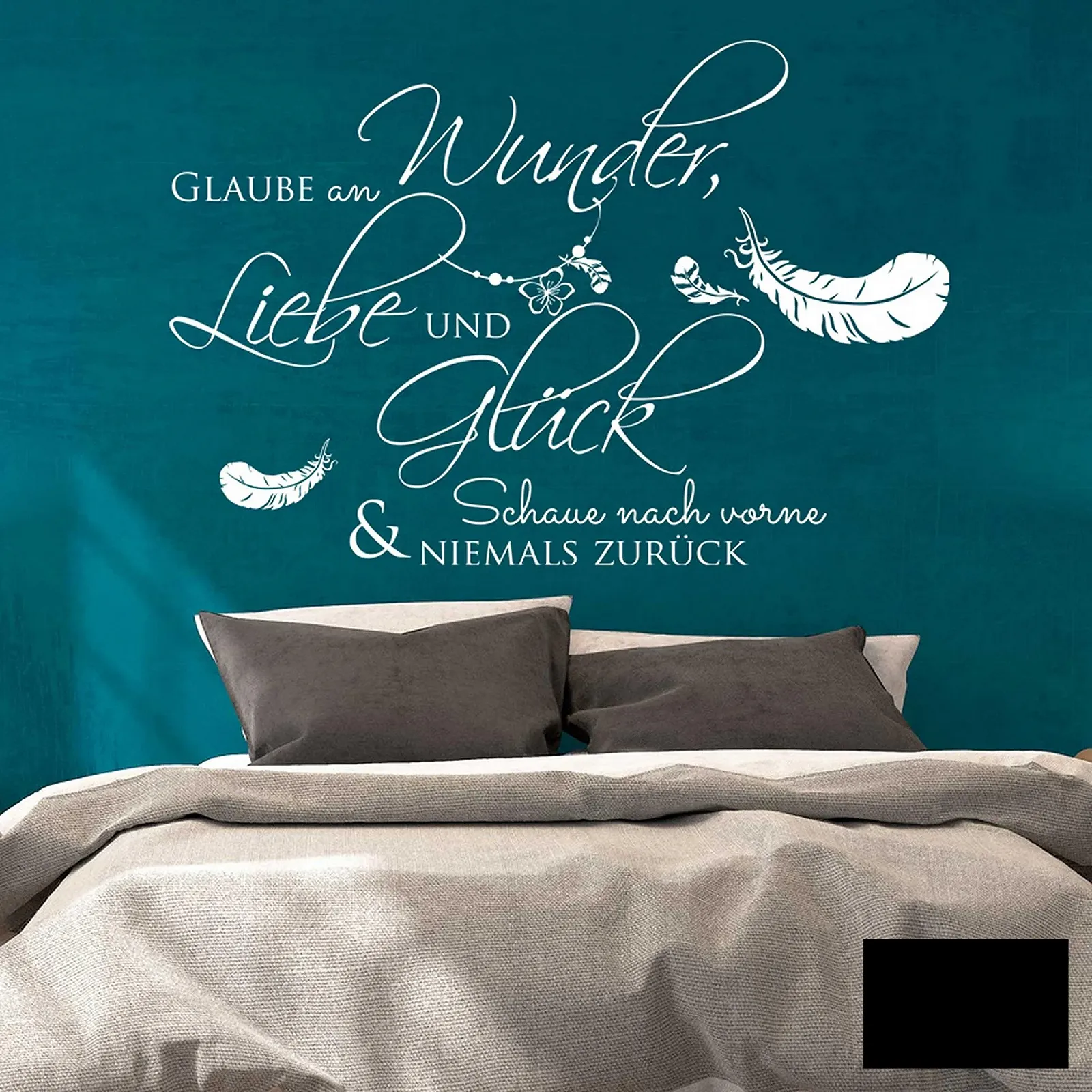 Наклейка на стіну M1970 «Віра в чудеса» з пір'ям, фото №1