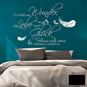 Наклейка на стіну M1970 «Віра в чудеса» з пір'ям - Фото 1