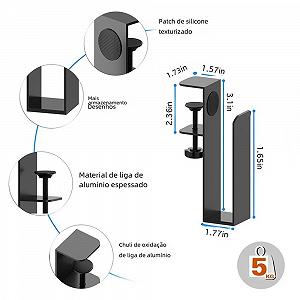Держатель для ноутбука на стол Сторона Без сверления Подвесной зажим Органайзер для хранения Держатель для ноутбука synthetic.ua - Фото 1