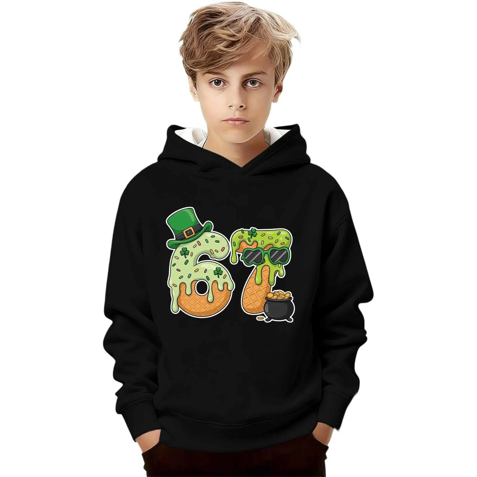 Толстовка St Patrick's Day для дівчинки, флісова, з принтом, фото №4