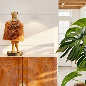 Настільна лампа Kare Design Animal Meerkat Fur Коричнева Штучне Хутро E14 synthetic.ua - Фото 1