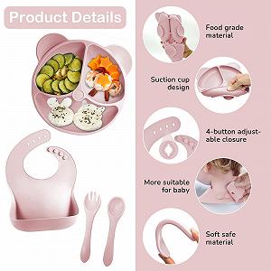 Набор детской посуды Bizcasa силиконовый 9 предметов synthetic.ua - Фото 1