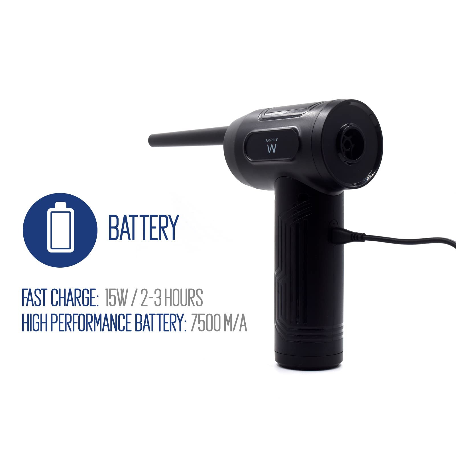 Акумуляторная воздуходувка Ewent EW5607 7500 mAh 60 W с функцией вакуума, фото №4