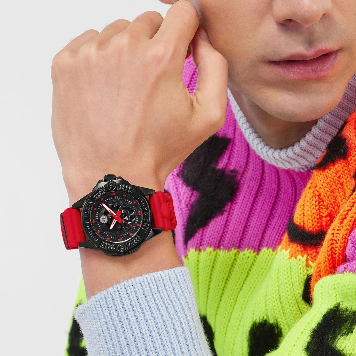 Часы Philipp Plein The $Kull Унисекс Аналоговые Кварцевые Силиконовые, Sw/Red - Pwaaa2424, Ремешок, фото №5 Часы Philipp Plein The $Kull Унисекс Аналоговые Кварцевые Силиконовые, Sw/Red - Pwaaa2424, Ремешок, фото №5