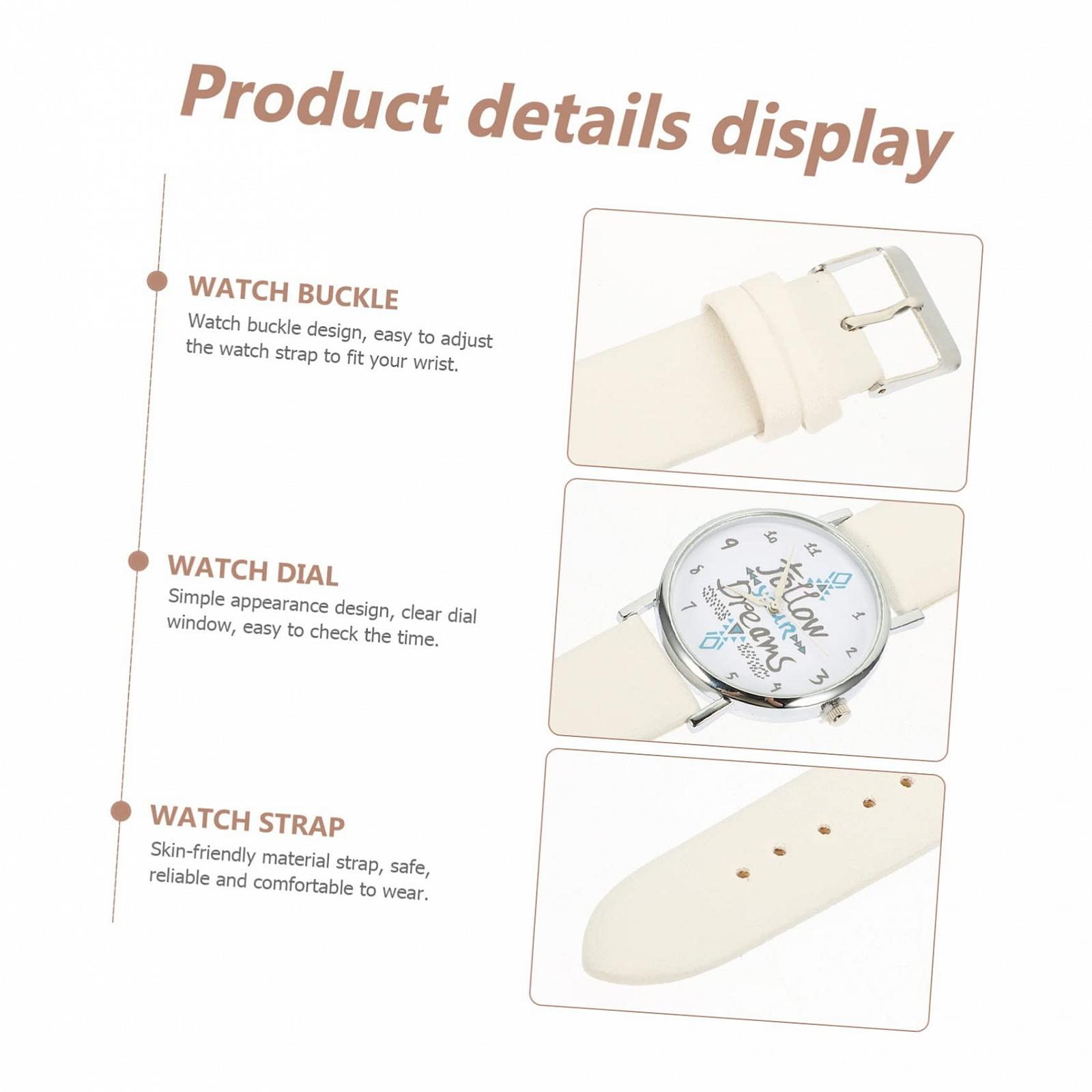 Часы LIFKOME Женские наручные часы и браслет Кожаные белые, фото №4 Часы LIFKOME Женские наручные часы и браслет Кожаные белые, фото №4