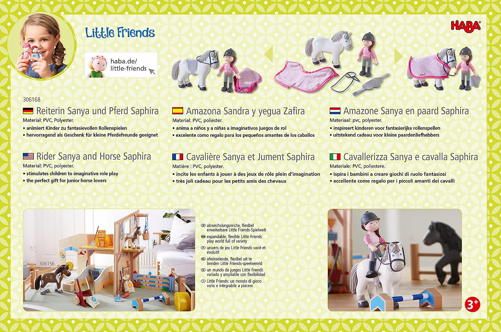 Лялька HABA Little Friends Вершниця Саня та Кінь Сапфіра, гнучкі, фото №6 Лялька HABA Little Friends Вершниця Саня та Кінь Сапфіра, гнучкі, фото №6