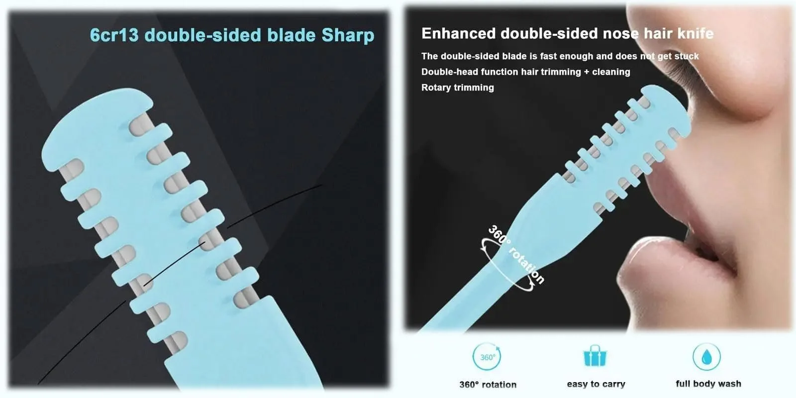Комплект з 12 двосторонній тример для носових волосся, фото №3