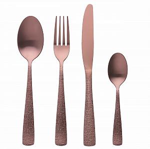 Купить Набор столовых приборов 24 предмета Нержавеющая сталь 18/0 Матовое медное покрытие Текстурная ручка - Фото 1 Набор столовых приборов 24 предмета Нержавеющая сталь 18/0 Матовое медное покрытие Текстурная ручка - Фото 1