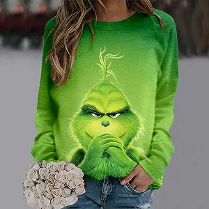 Рождественский джемпер BHXUTK Женский смешной 3D рождественский свитшот с длинным рукавом Рождественский свитер Женский уродливый рождественский джемпер Рождественский джемпер Уродливый рождественский свитер Рождественский джемпер Свитшоты Рубашка с длинным рукавом synthetic.ua - Фото 1