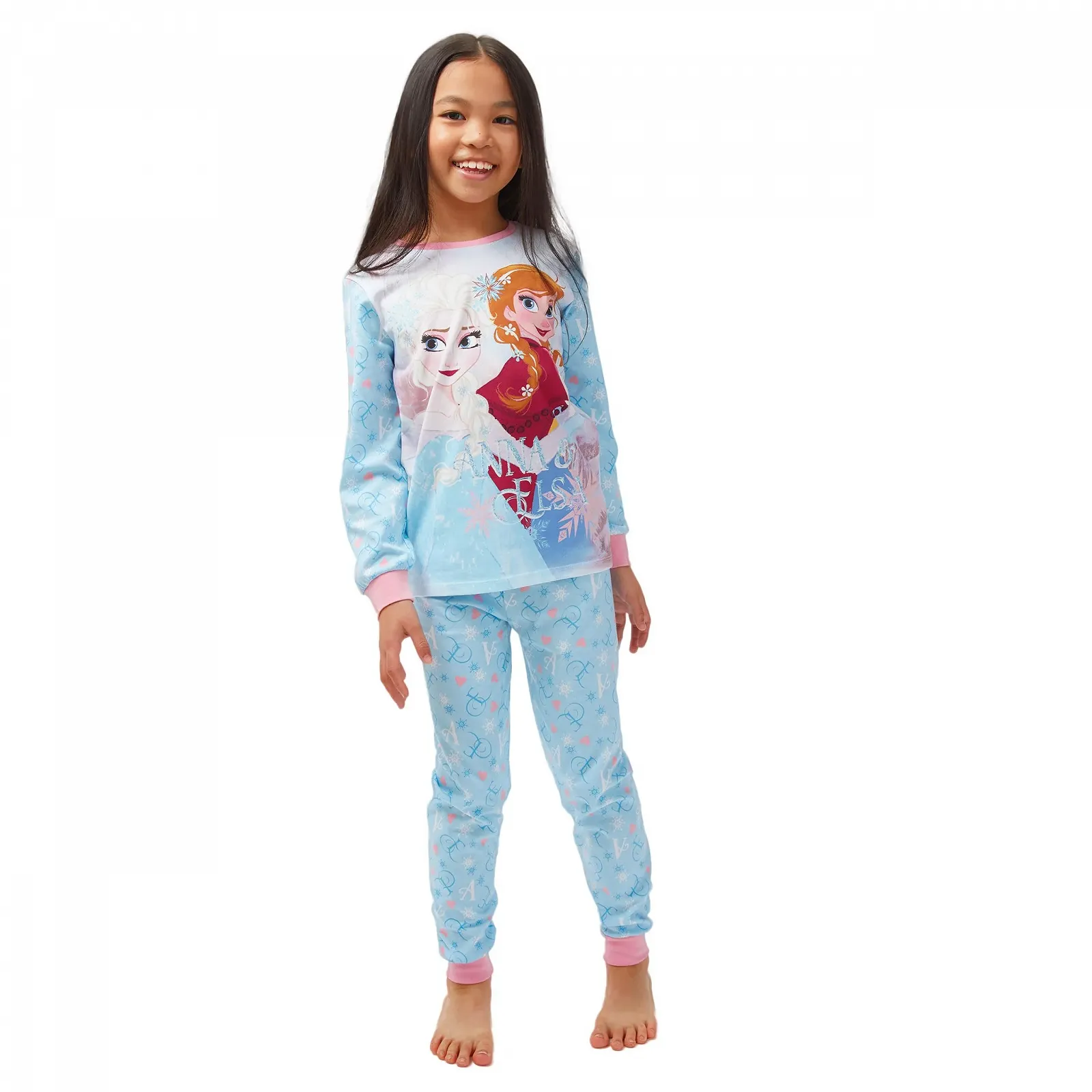 Пижама Disney для девочек, комплекты пижам, пижама Elsa Frozen, с длинным рукавом, детская пижама принцессы, фото №2