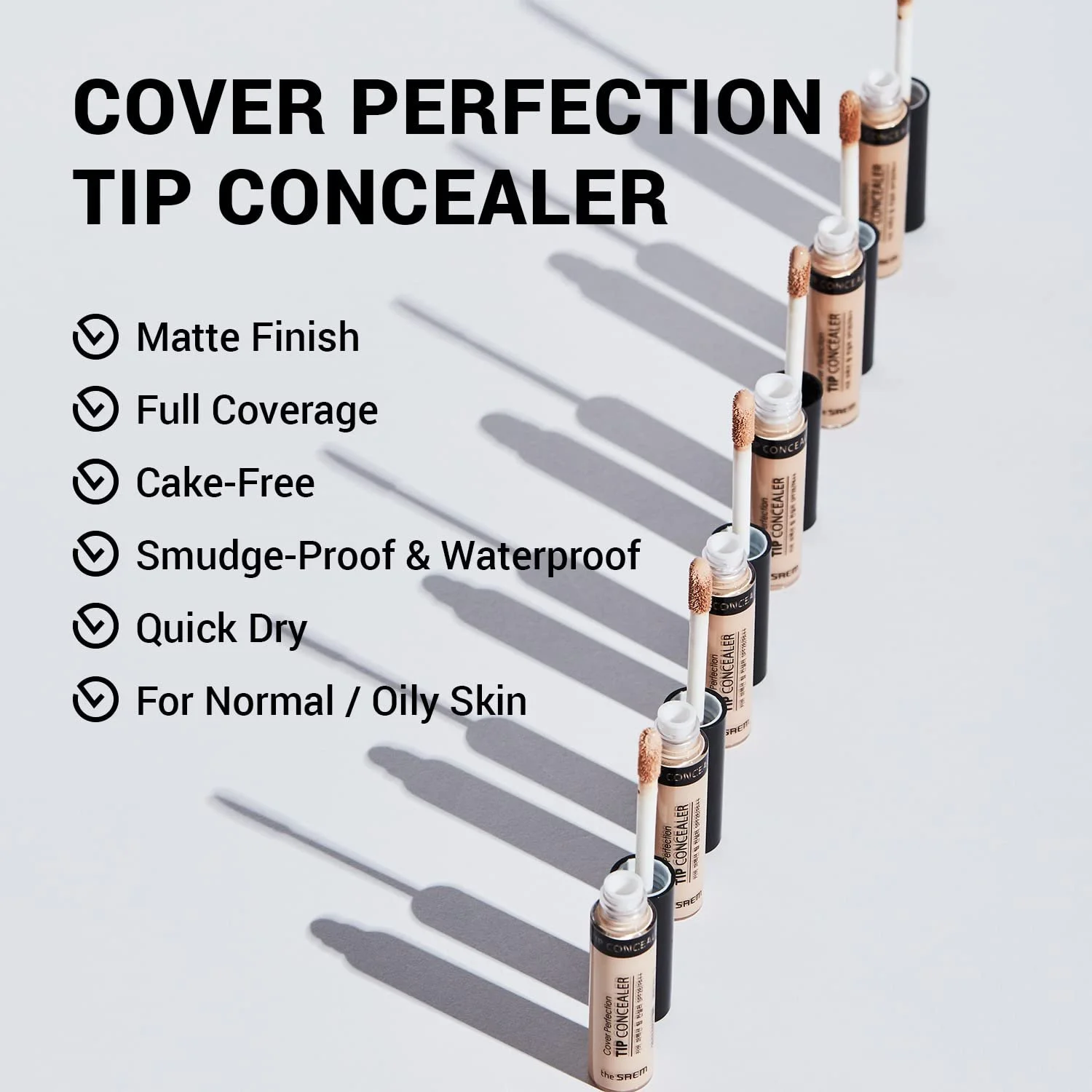 Консилер THE SAEM Cover Perfection Tip SPF28 PA++ 6,5 г # Aufheller - Strahlender Highlighter Світло-рожевий, фото №2