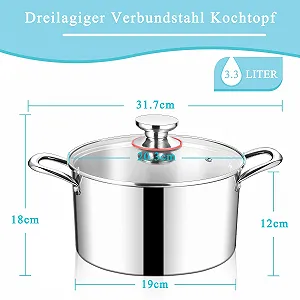 Каструля HaWare 20 см Індукційна з 3-шарової нержавіючої сталі ціна на synthetic.ua - Фото 1 Каструля HaWare 20 см Індукційна з 3-шарової нержавіючої сталі synthetic.ua - Фото 1