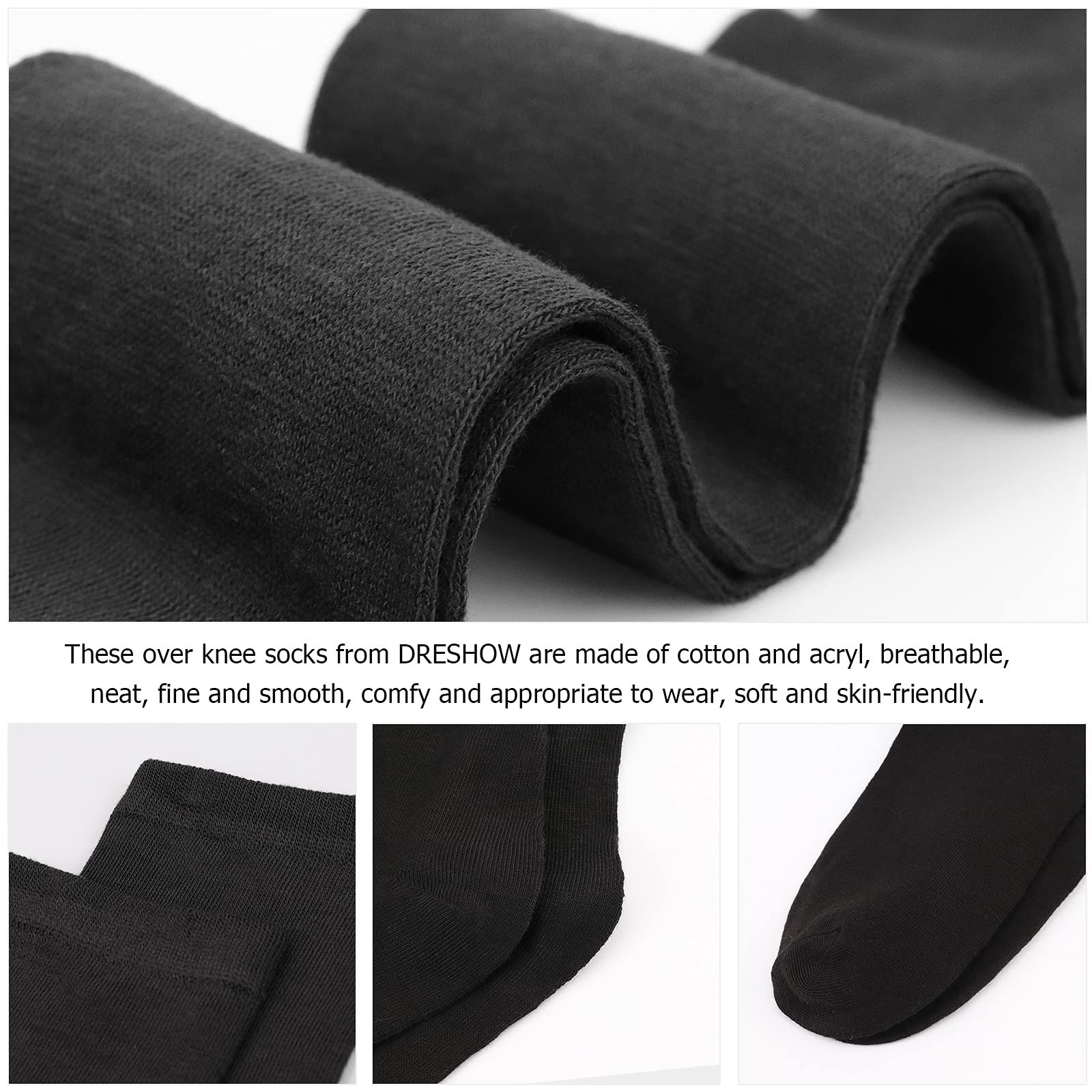 Носки DRESHOW женские экстра длинные выше колена, 2 пары, фото №3